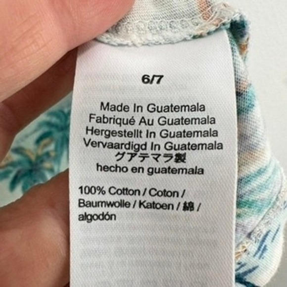 Crewcuts Boys Size 6/7 Palm Tree Short Sleeve T-Shirt Summer Back to School - Picture 3 of 5